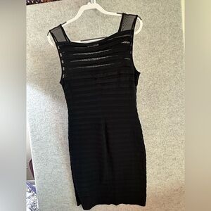 London Times Black Sleeveless Midi Sheath Dress